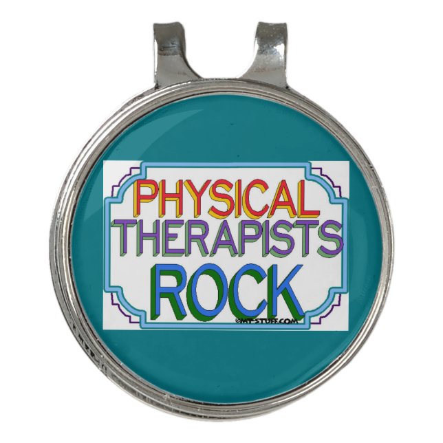 Physical Therapists Rock Golf Hat Clip (Front)