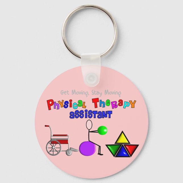 Physical Therapy Assistant Gifts Unique Graphics Keychain (Front)