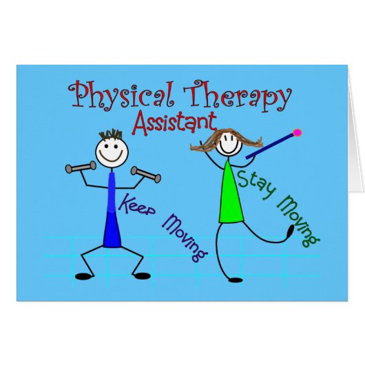 Physical Therapy Assistant Stick People Design Cards (Front Horizontal)