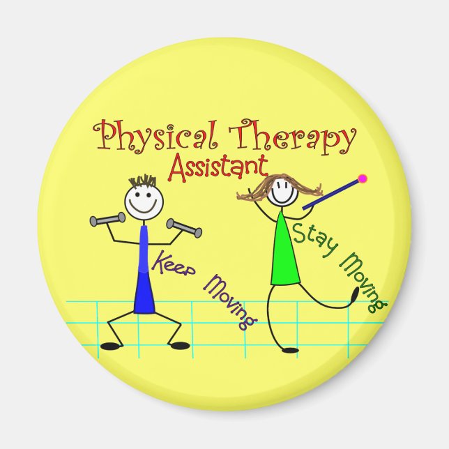Physical Therapy Assistant Stick People Design Magnet (Front)