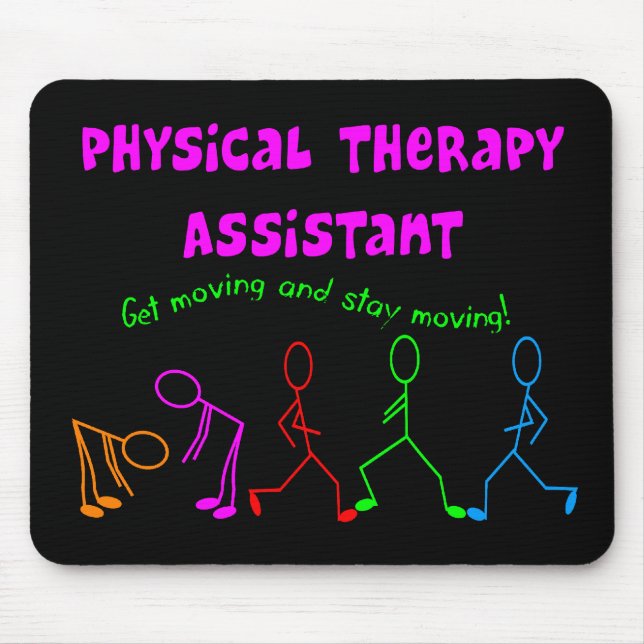 Physical Therapy Assistant Stick People Design Mouse Pad (Front)