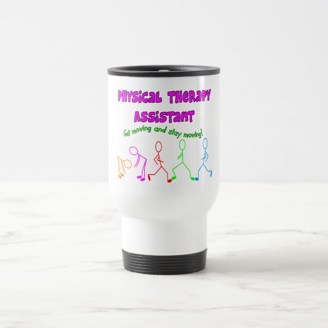 Physical Therapy Assistant Stick People Design Travel Mug (Center)