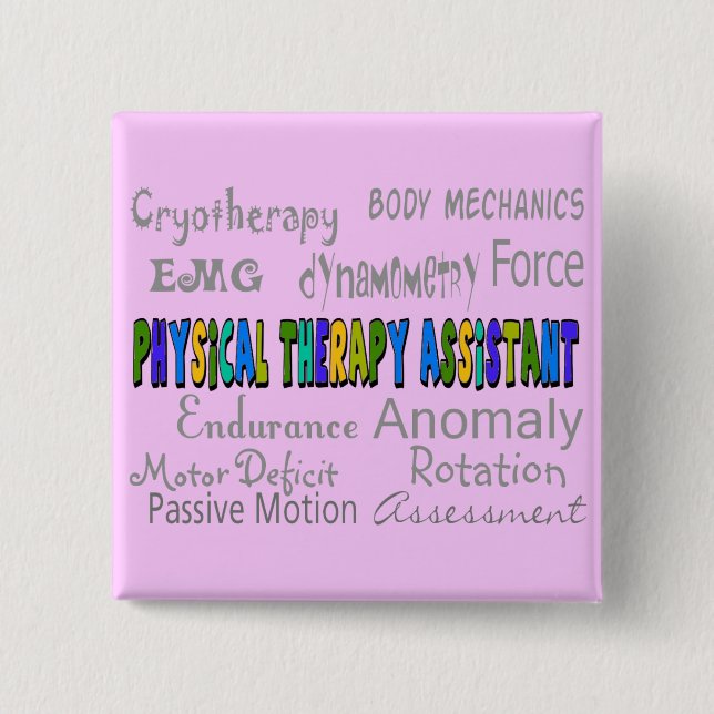 Physical Therapy Assistant "Terminology" Design Button (Front)