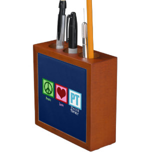 Physical Therapy Blue Peace Love Desk Organizer