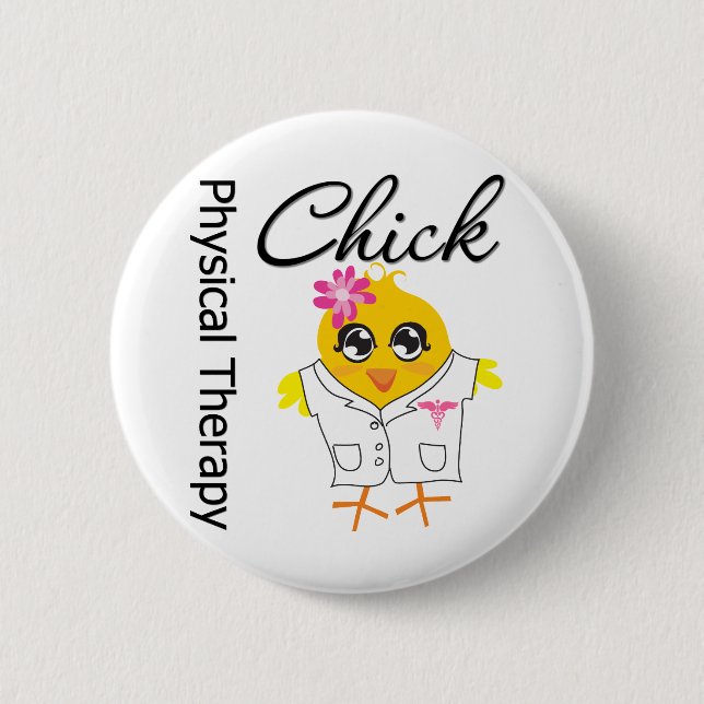 Physical Therapy Chick Button (Front)