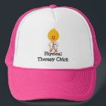 Physical Therapy Chick Hat<br><div class="desc">A cute Physical Therapy Chick wearing lab coat and pin with the letters P.T. on clothing, stationery and more medical theme merchandise and apparel. These items make a cute and funny gift for a female physical therapist or PT school graduate. Studios, LLC.</div>