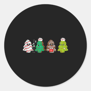 Physical Therapy Christmas Cake Tree Nurse Xmas Pa Classic Round Sticker