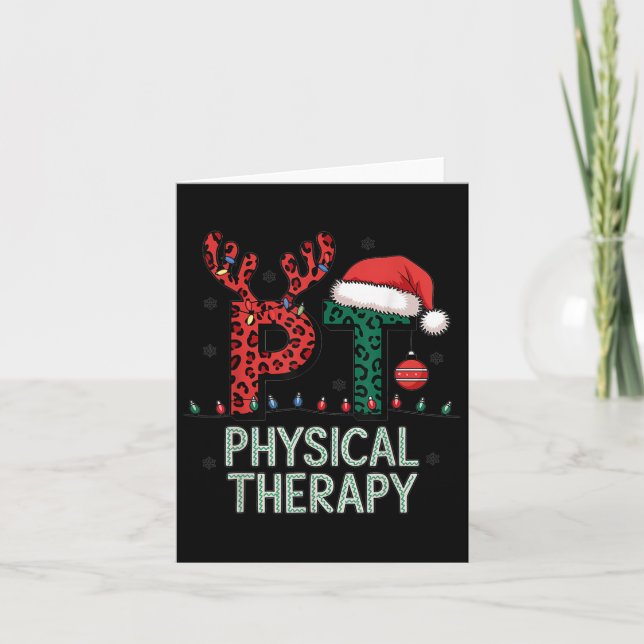 Physical Therapy Christmas Santa Hat Pt Therapist  Card (Front)
