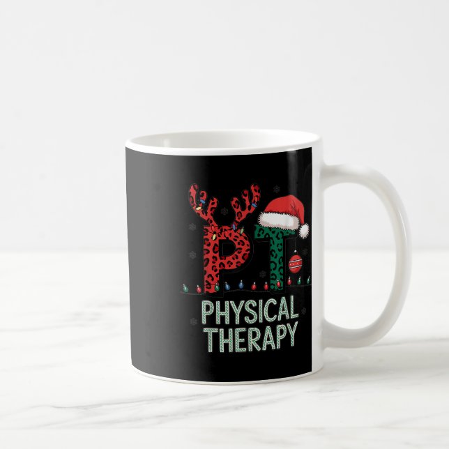 Physical Therapy Christmas Santa Hat Pt Therapist  Coffee Mug (Right)