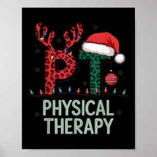 Physical Therapy Christmas Santa Hat Pt Therapist Poster