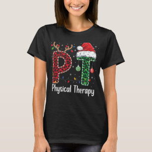 Physical Therapy Christmas santa hat PT Therapist  T-Shirt