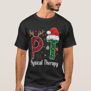 Physical Therapy Christmas Santa Hat PT Therapist T-Shirt