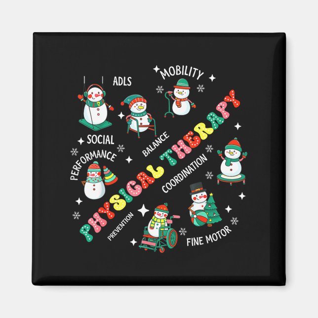 Physical Therapy Christmas Snowman Pt Physical The Magnet (Front)
