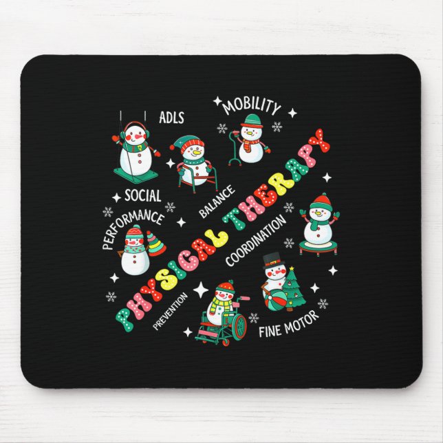 Physical Therapy Christmas Snowman Pt Physical The Mouse Pad (Front)