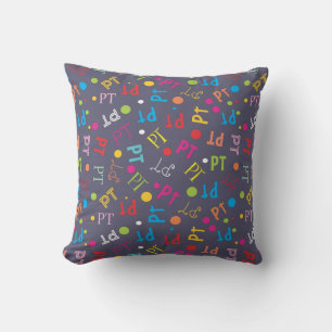 Physical Therapy Colorful Letters  Throw Pillow