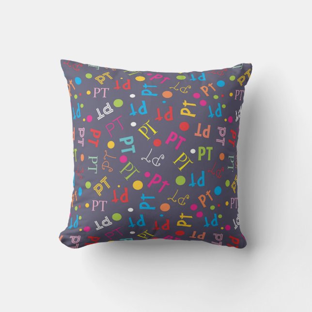 Physical Therapy Colorful Letters  Throw Pillow (Front)