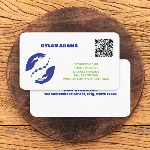 Physical Therapy Custom QR Code Business Card