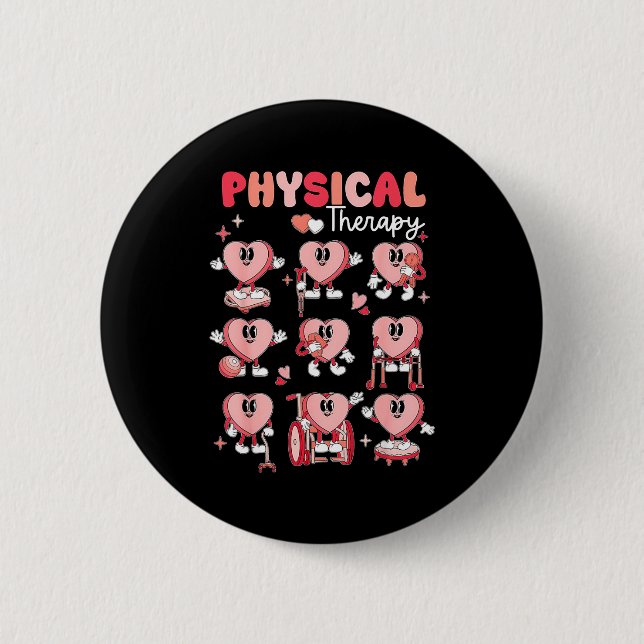 Physical Therapy Cute Candy Heart Valentines Pt Th Button (Front)