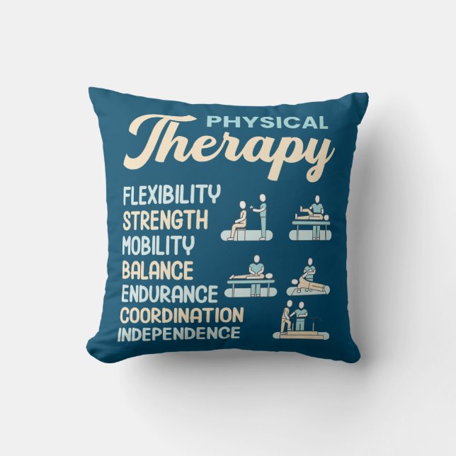 Physical Therapy Description Funny Therapist Throw Pillow (Front)