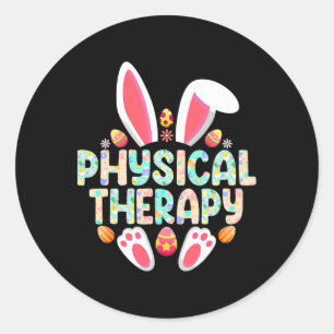 Physical Therapy Easter Bunny Physical Therapist Classic Round Sticker