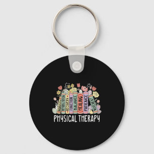 Physical therapy floral book easter pt physical keychain
