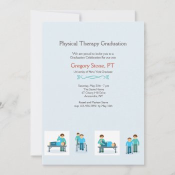 Physical Therapy Graduation Invitation (male) by PixiePrints at Zazzle
