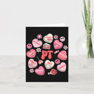 Physical Therapy Groovy Valentine's Day Heart Cand Card