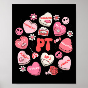 Physical Therapy Groovy Valentine's Day Heart Cand Poster