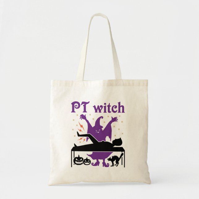 Physical Therapy Halloween PT Witch Tote Bag (Front)