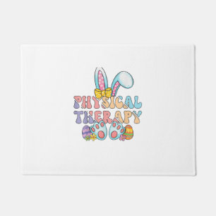 Physical Therapy Happy Easter Bunny Eggs PT Therap Doormat