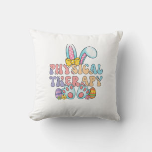 Physical Therapy Happy Easter Bunny Eggs PT Therap Throw Pillow