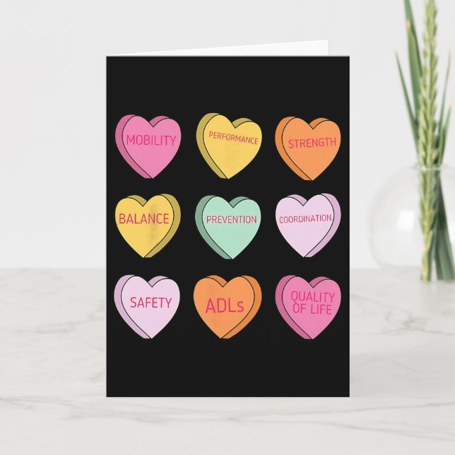 Physical Therapy Hearts Candy Valentine Day Pt The Card (Front)