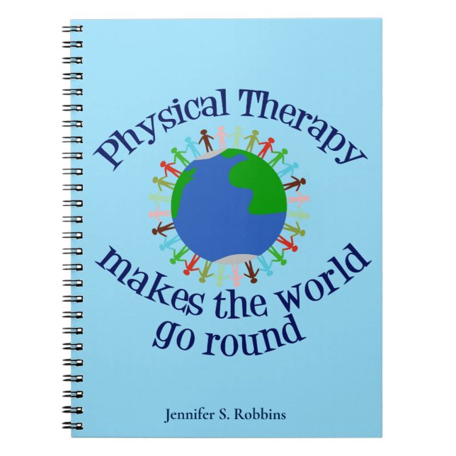 Physical Therapy Inspirational Quote Monogram PT Notebook (Front)