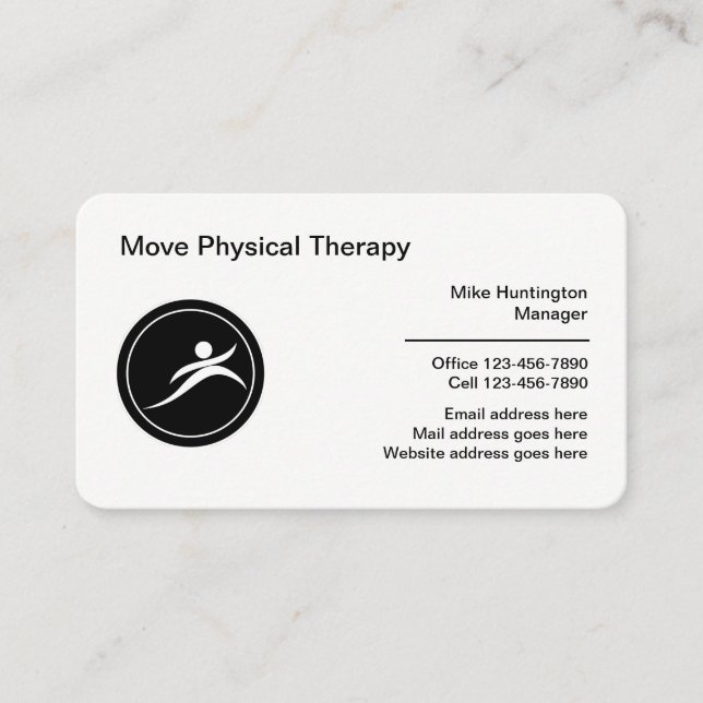 Physical Therapy Medical Logo Template Business Card (Front)