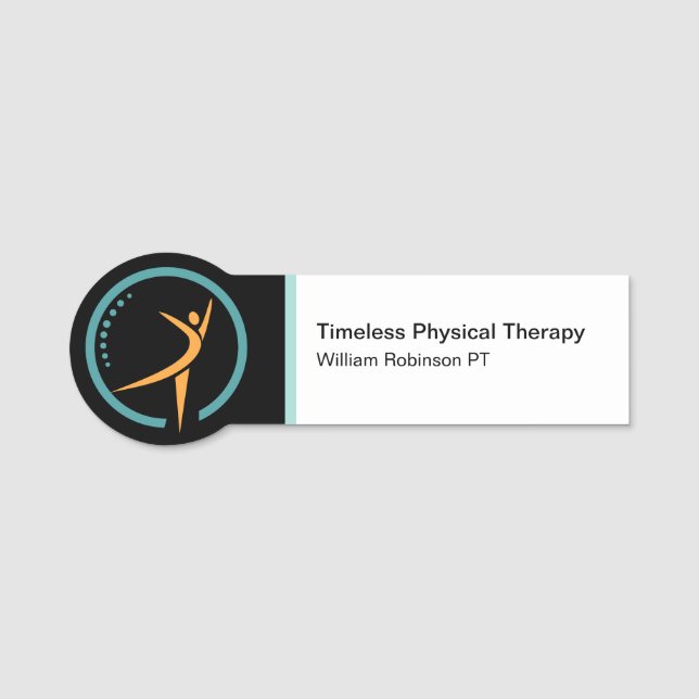 Physical Therapy Modern Staff Name Tags (Front)