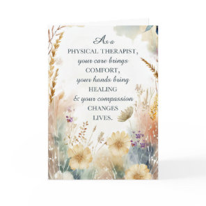 Physical Therapy Month PT Appreciation Watercolor Card