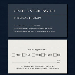 Physical Therapy Office Appointment Reminder Business Card