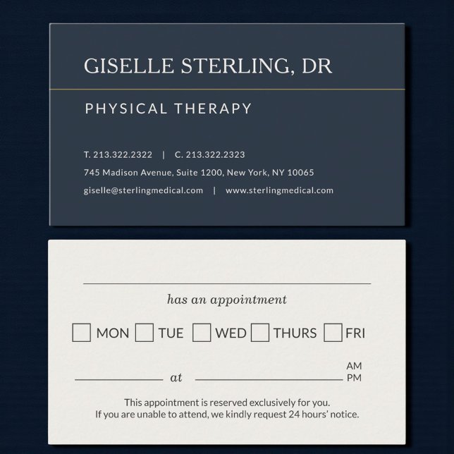 Physical Therapy Office Appointment Reminder Business Card (Creator Uploaded)