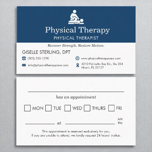 Physical Therapy Office Appointment Reminder Business Card