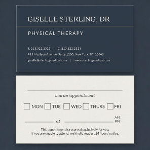 Physical Therapy Office Appointment Reminder Card
