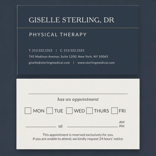 Physical Therapy Office Appointment Reminder Card