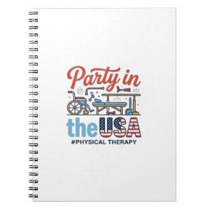 Physical Therapy Party in the USA Vintage T-Shirt_ Notebook
