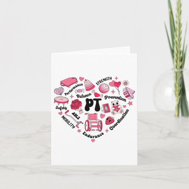 Physical Therapy Pediatric Pt Heart Valentine's Da Card (Front)