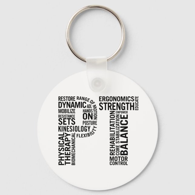 Physical Therapy PT Keychain (Front)