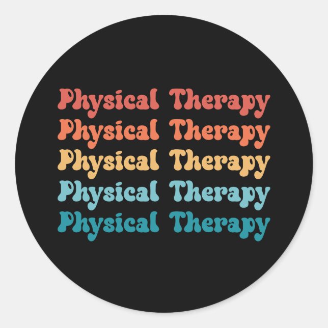 Physical Therapy PT Retro PT Grad Gifts Classic Round Sticker (Front)