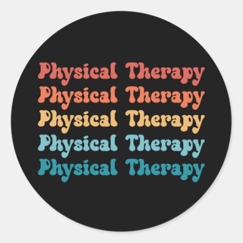 Physical Therapy PT Retro PT Grad Gifts Classic Round Sticker