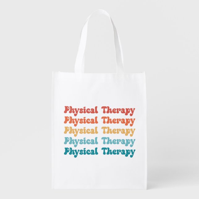 Physical Therapy PT Retro PT Grad Gifts Grocery Bag (Front)