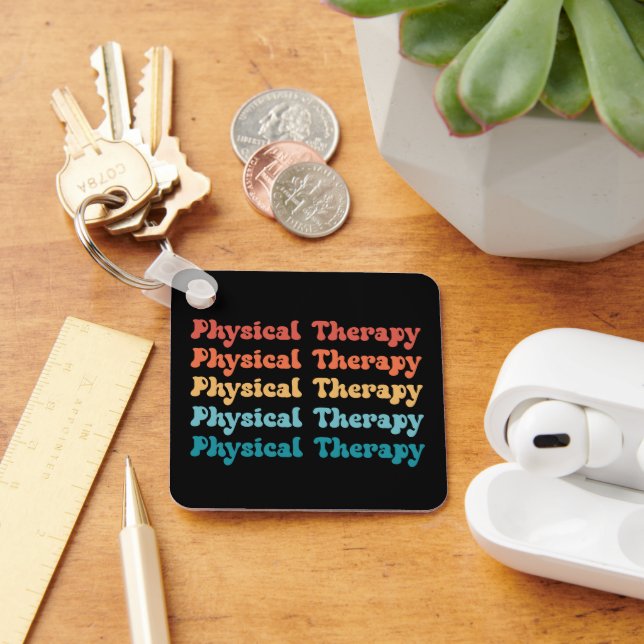Physical Therapy PT Retro PT Grad Gifts Keychain (Desk)