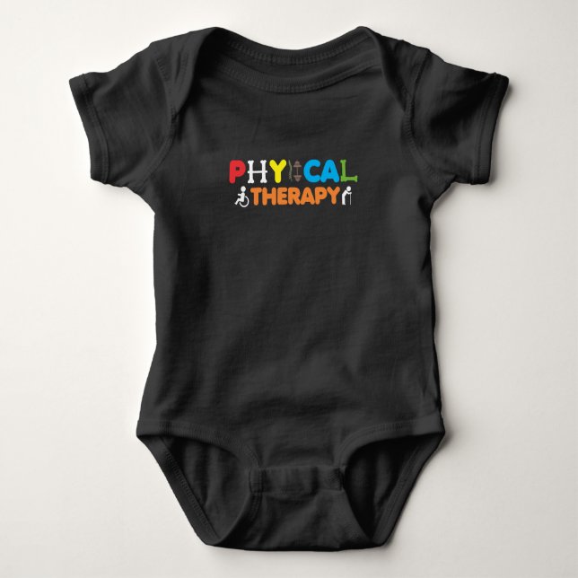 Physical Therapy PT Therapist Physiotherapy Baby Bodysuit (Front)