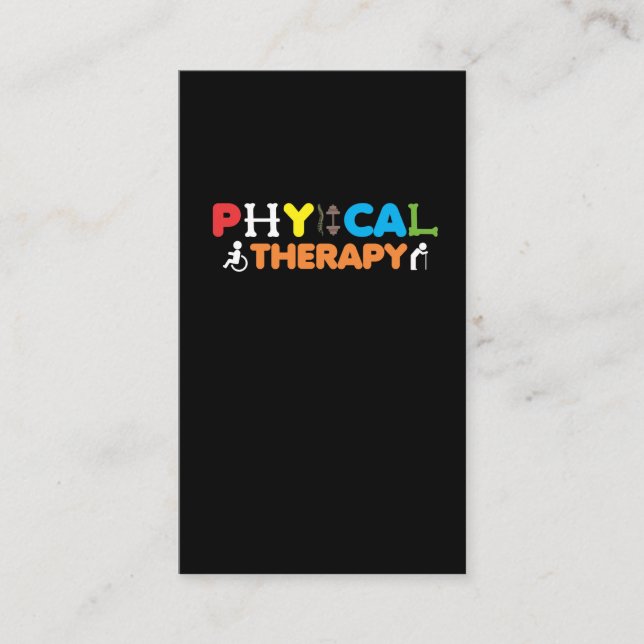 Physical Therapy PT Therapist Physiotherapy Business Card (Front)